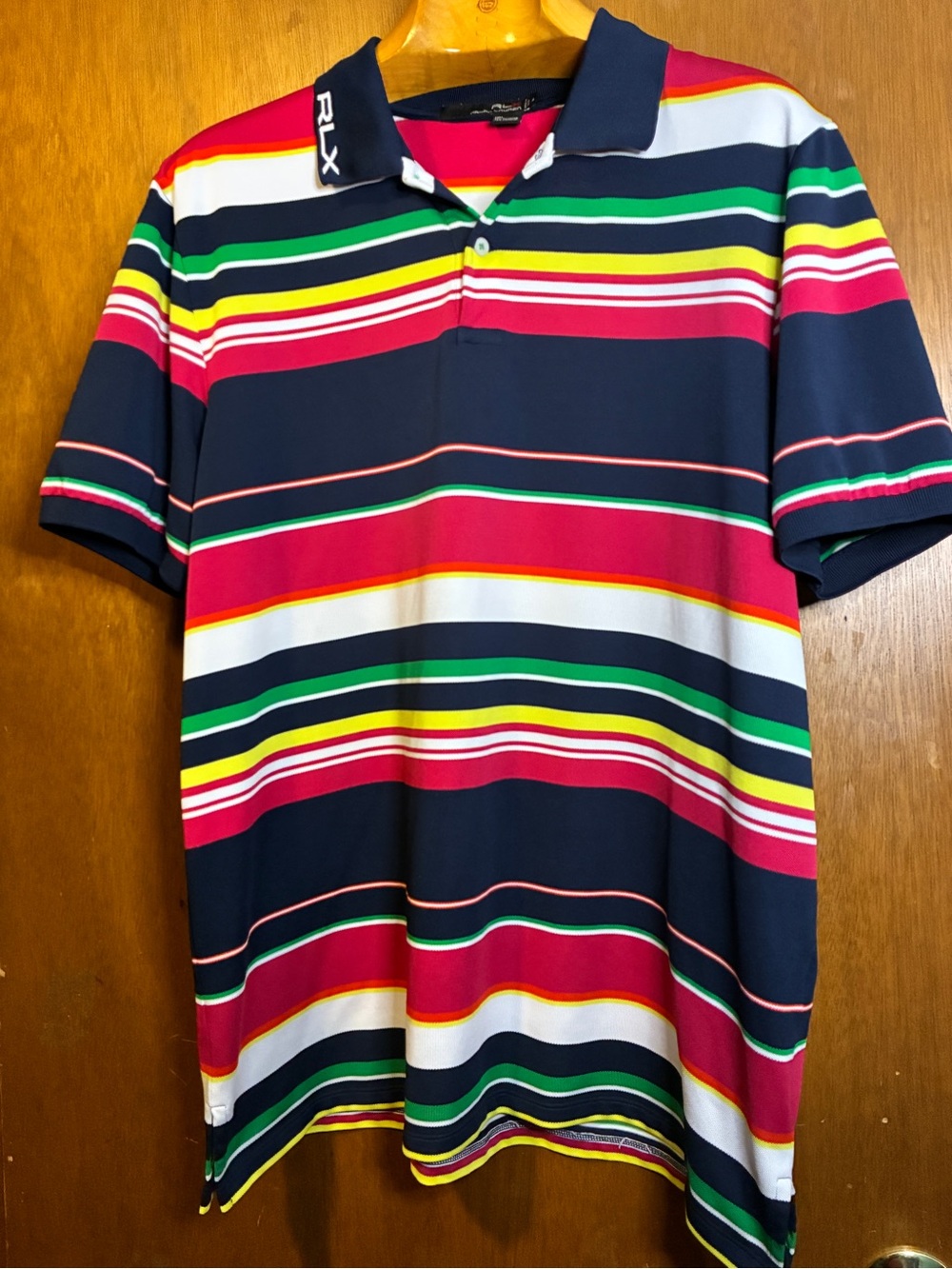 Ralph Lauren RLX Navy Multicolor Striped Polo